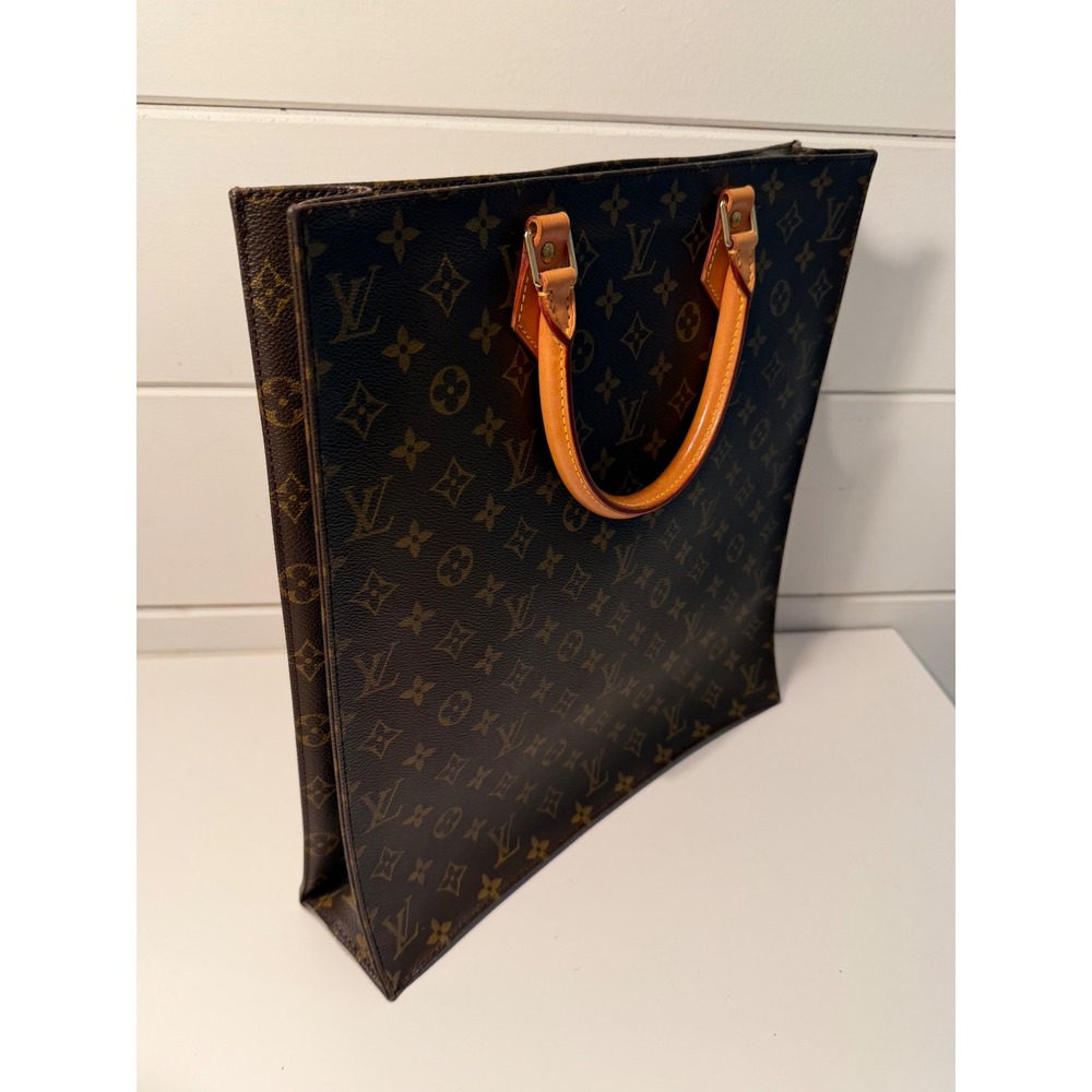 Louis Vuitton Sac Plat Monogram Canvas Tote Bag Brown M53124 Made in France - Picture 3 of 8
